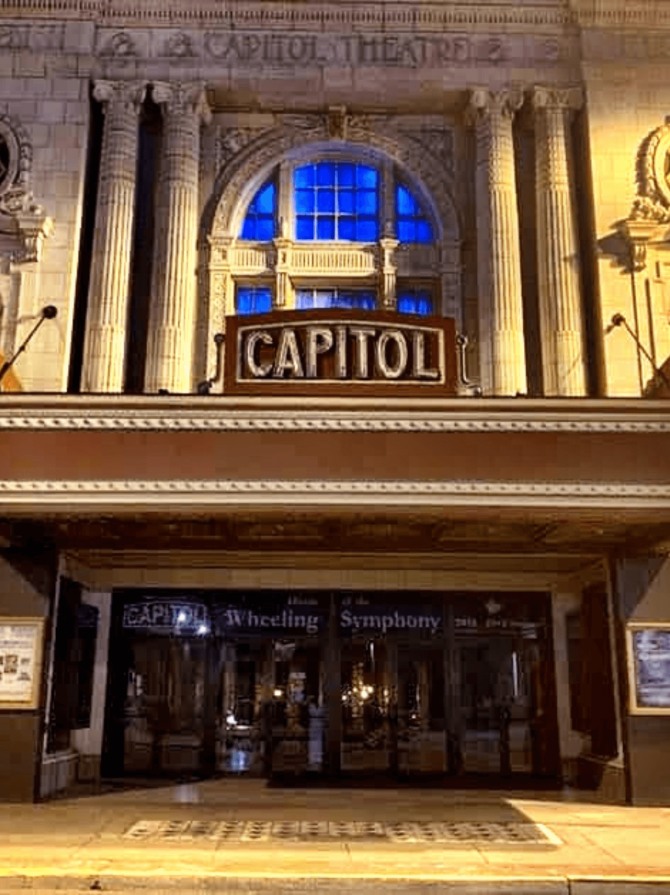 Capital theater with blue lights